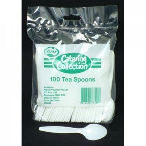 Plastic Teaspoons White CTN 1000 Alpen